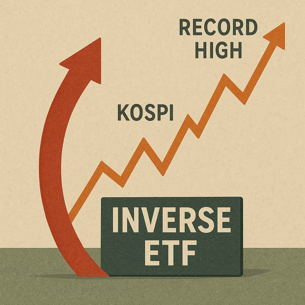 코스피 사상 최고에도 인버스 ETF 투자 급증…수익률은 부진
