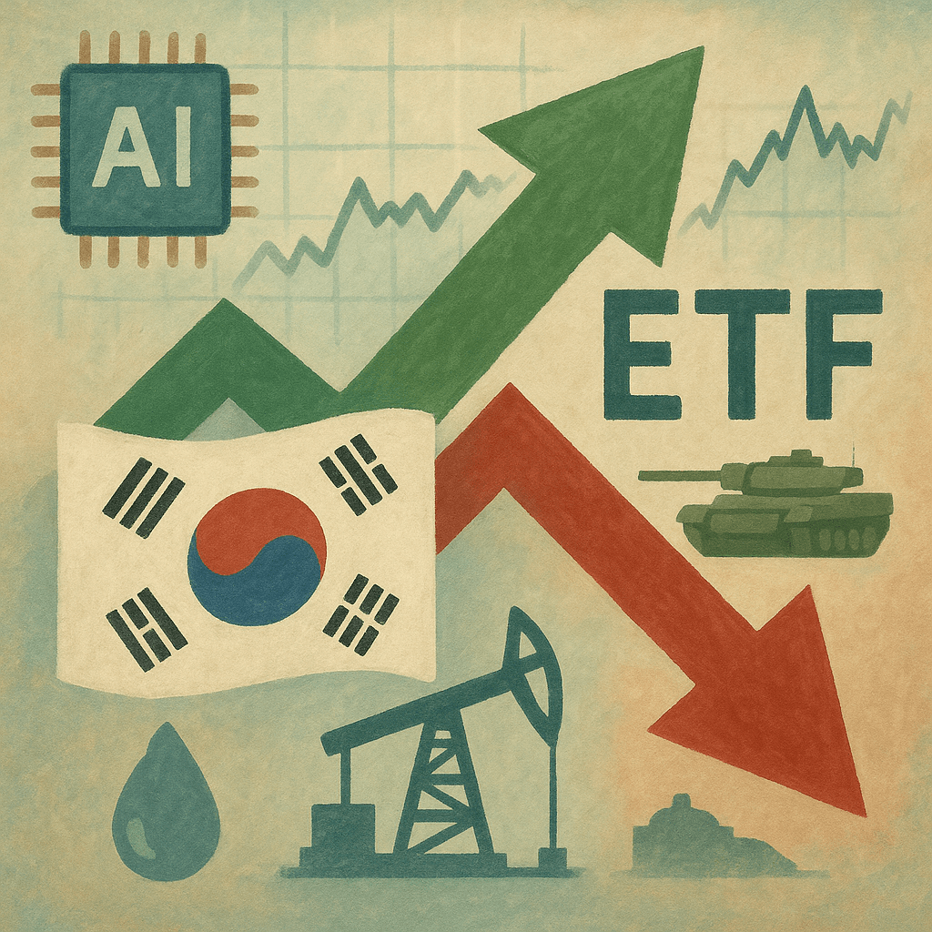 국내 ETF 시장, AI 및 반도체 테마 강세…전력·에너지·방산 조정세